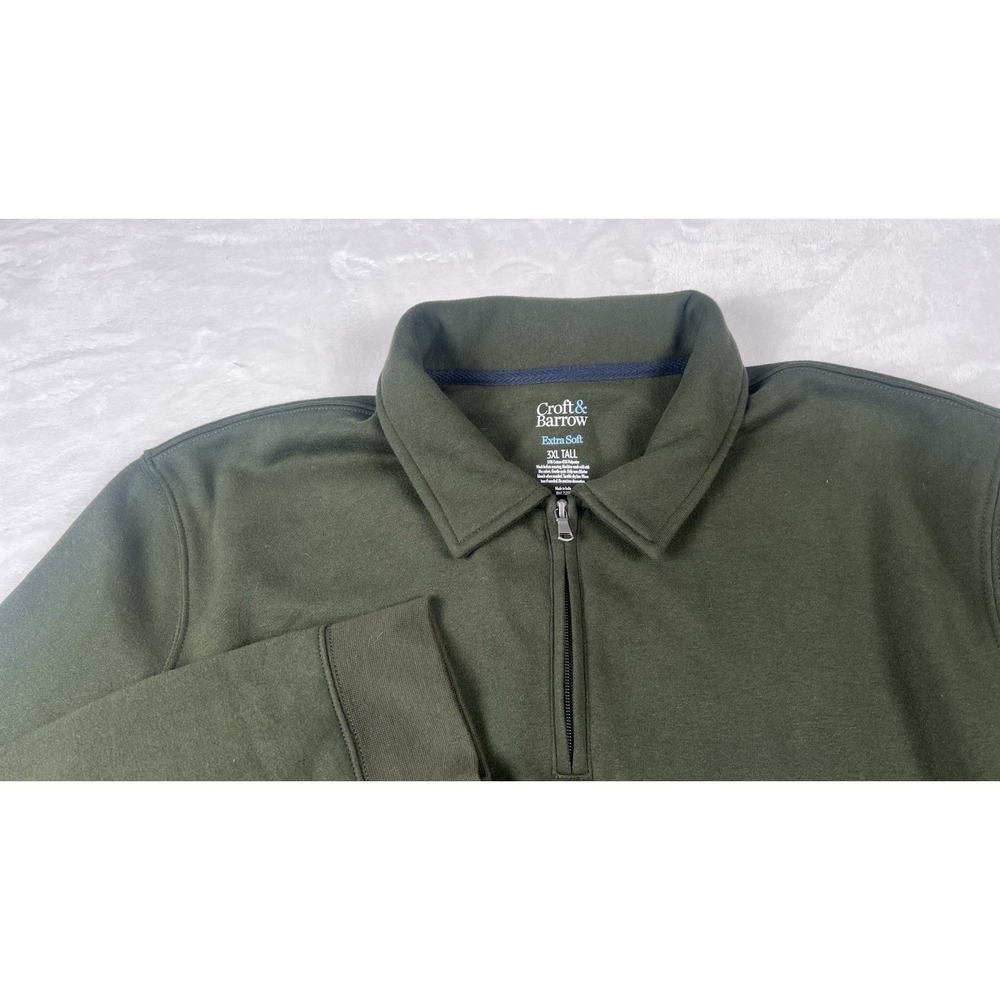 Croft and Barrow 3X Tall Quarter Zip Military/Olive Green NWT